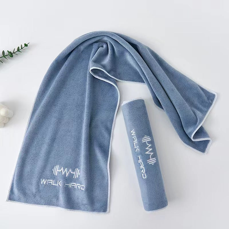 Quick-Dry Embroidered Fitness Towel 100x30cm