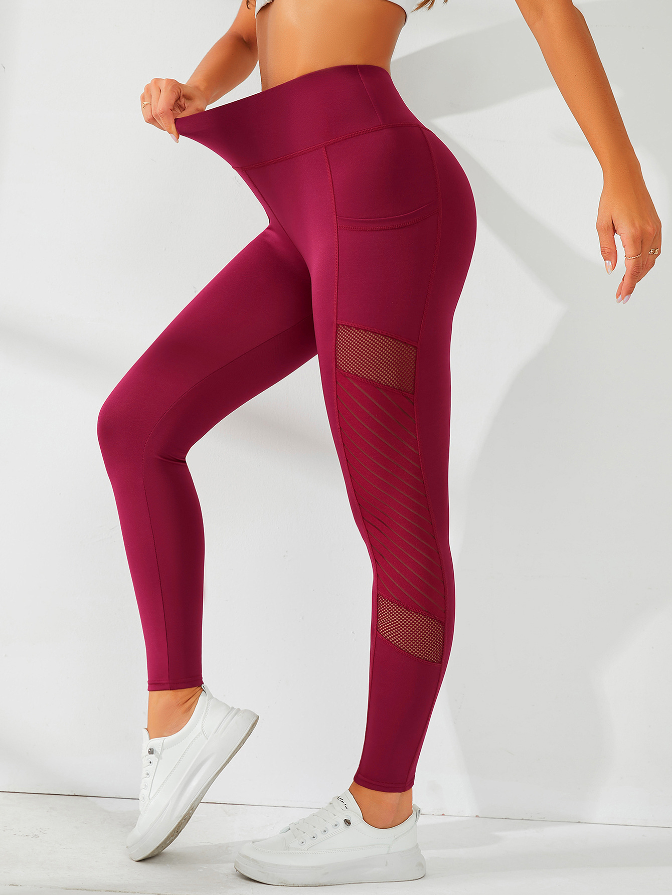 High-Waist Hip-Lifting Fitness Pants in Pure Color