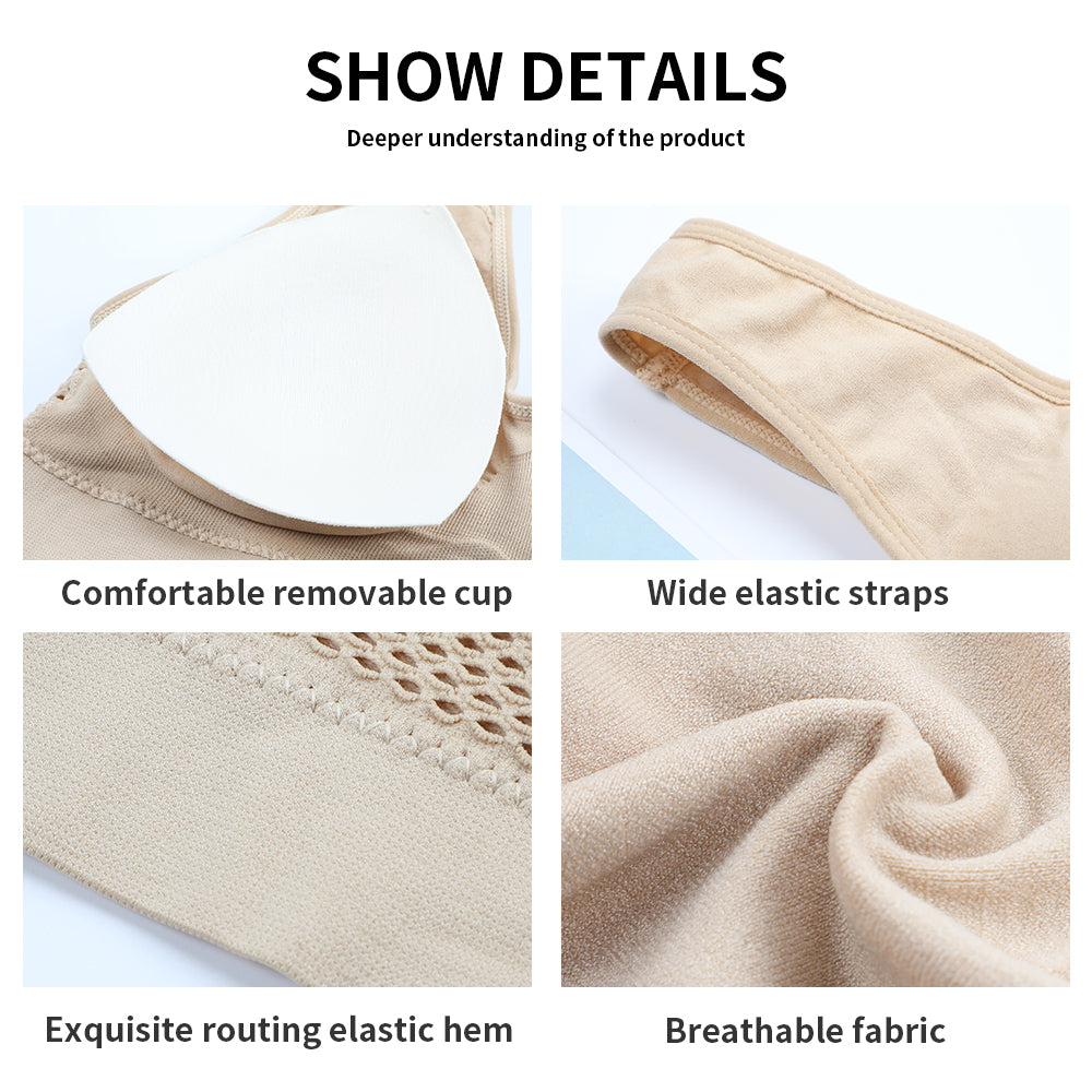Breathable Mesh Hollow Sports Bra for Fitness