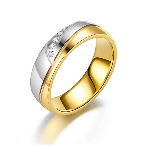 Engagement Ring, Couple Ring, Micro-Paved Titanium Ring