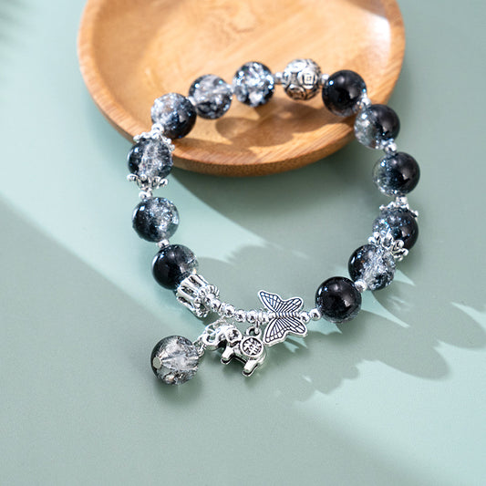 Chinese Style Butterfly Bracelet with Gradient Beads
