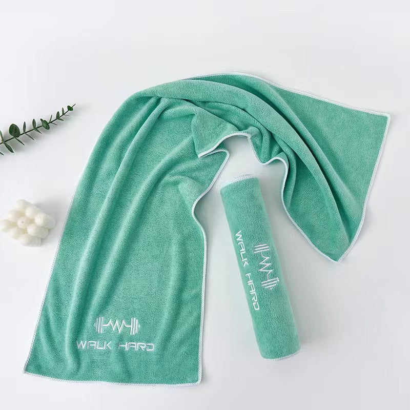 Quick-Dry Embroidered Fitness Towel 100x30cm