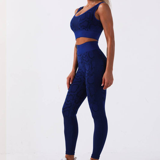 Seamless Snake Print Fitness Set