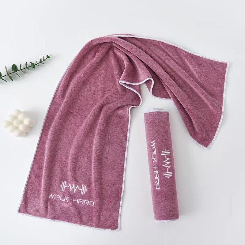Quick-Dry Embroidered Fitness Towel 100x30cm